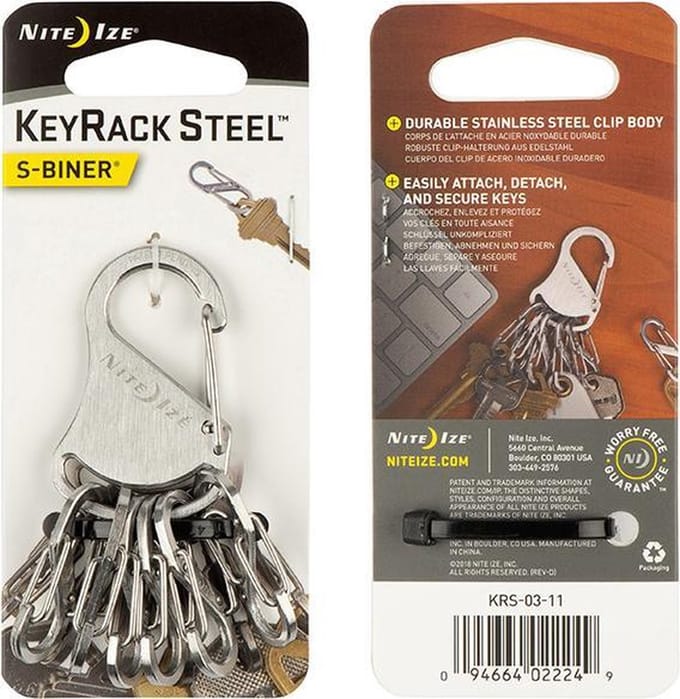 NITE Ize NI-KRS-03-11 KeyRack 6 S-Biner Sleutelkarabijn Zilver 1 stuk(s)