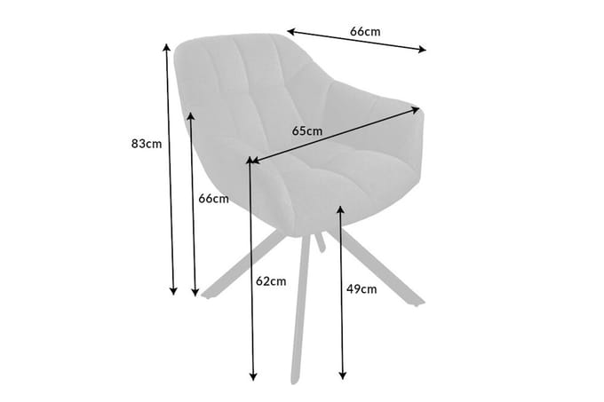 Bureaustoel PAPILLON antraciet decoratief gewatteerd zwart frame - 41586
