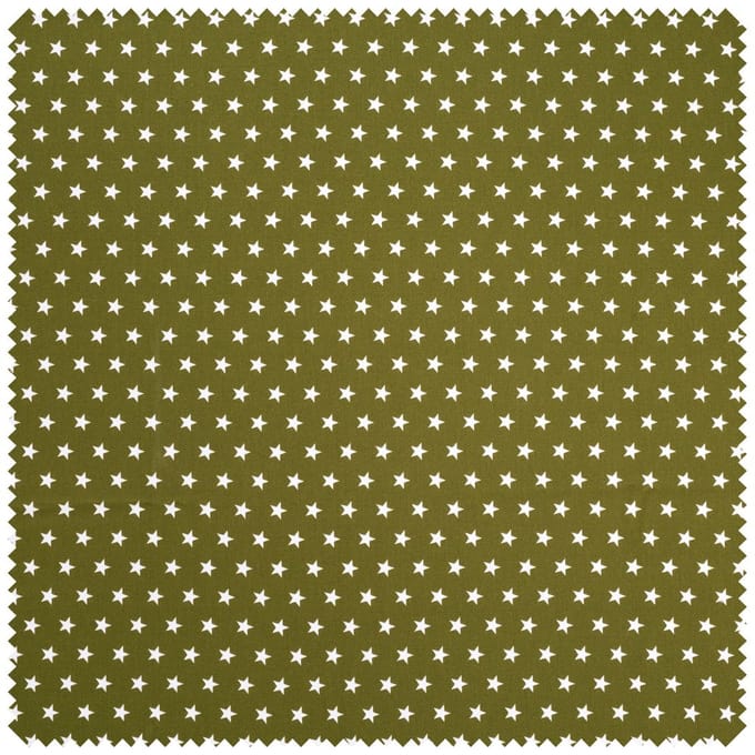 Katoenen poplin stof "Stars" - Kaki