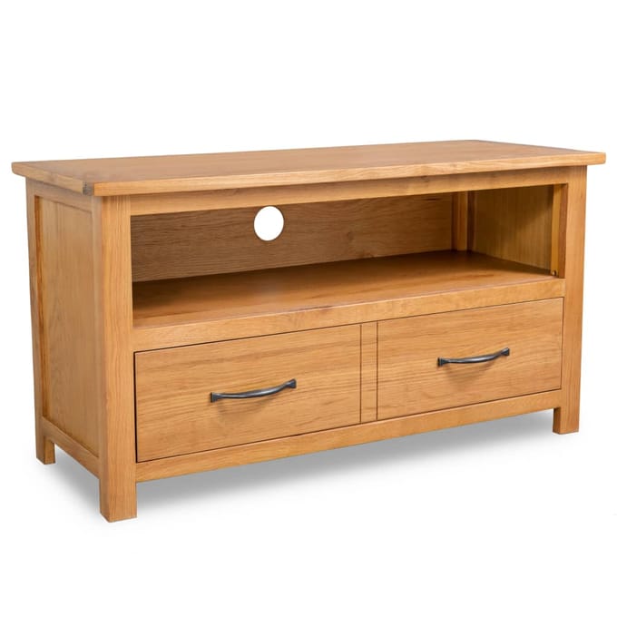 vidaXL - Tv-meubel - 90x35x48 - cm - massief - eikenhout
