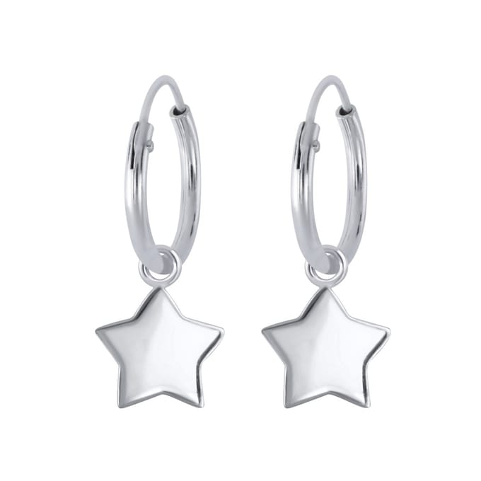 Joy|S - Zilveren ster oorbellen - bedel 9 mm - oorringen