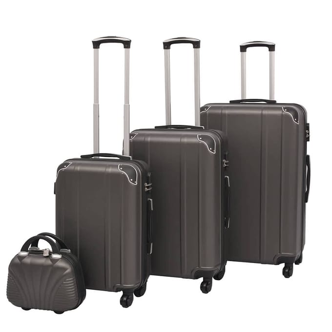 vidaXL - Harde - rolkoffer - set - antraciet - 4-dlg