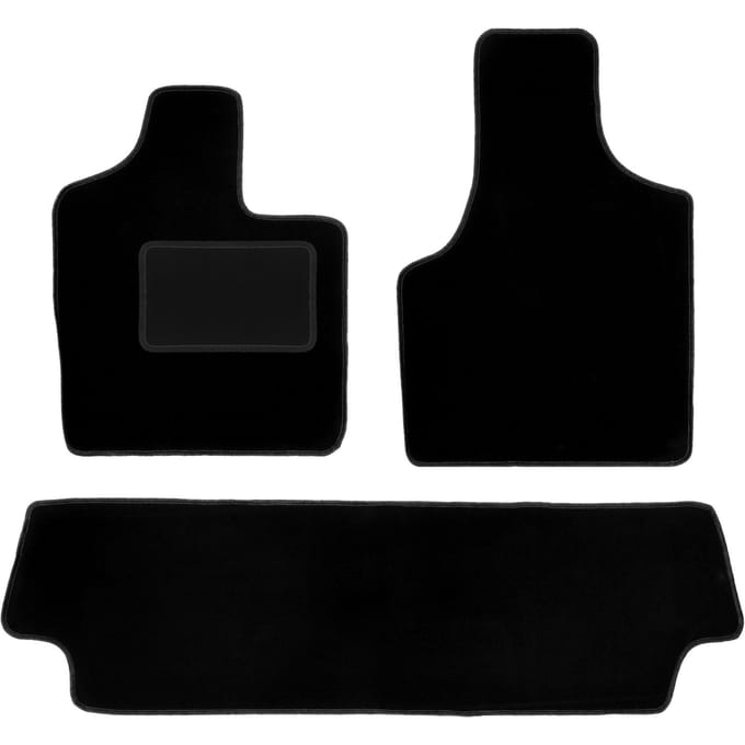 Zwarte velours vloermatten voor: Chrysler Grand Voyager III minivan (2000-2008)