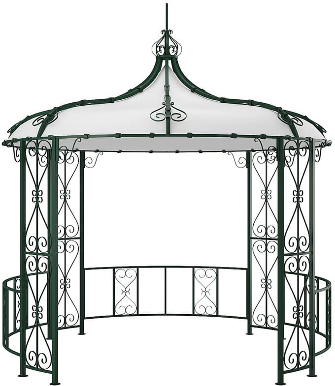 Vente-unique Tuinkiosk in metaal type smeedijzer D300 x H305 cm - Groen - TILCARA