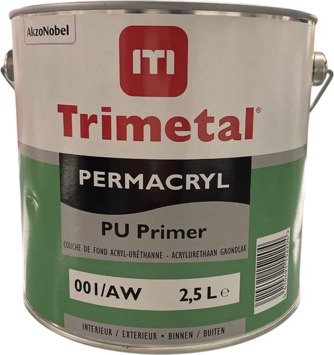 Permacryl PU Primer - Wit 001: 2,5 liter