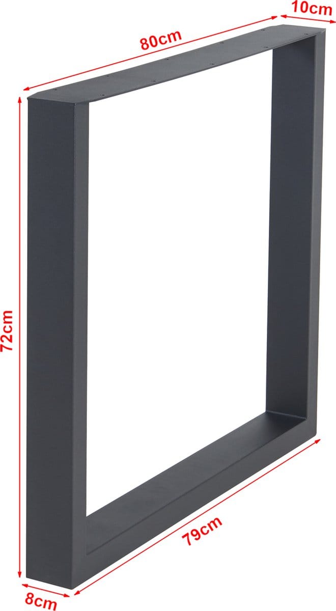 Stalen onderstel Makers set van 2 tafelpoot 72x80 cm zwart [en.casa]