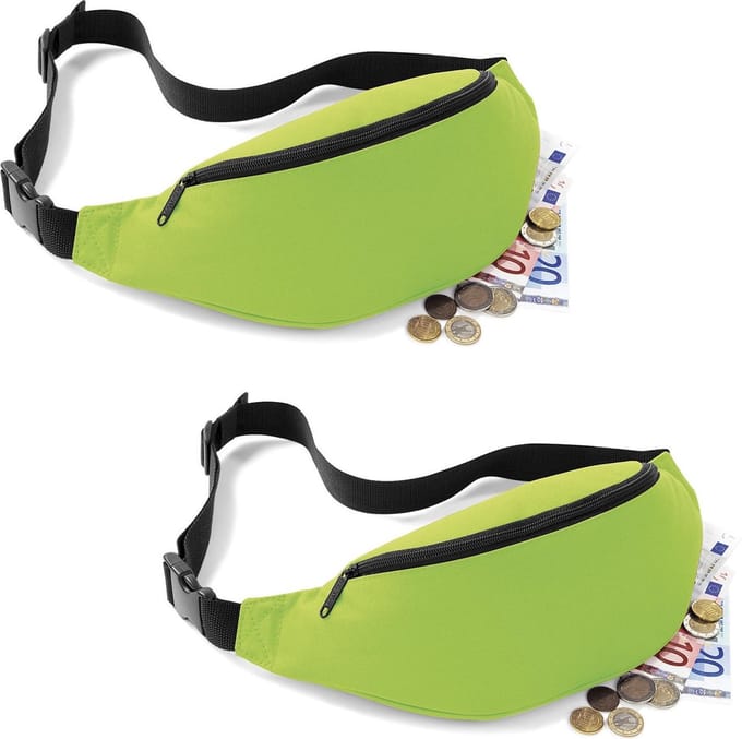 2 x Bagbase Sport Heuptas Lime Groen 2.5 Liter