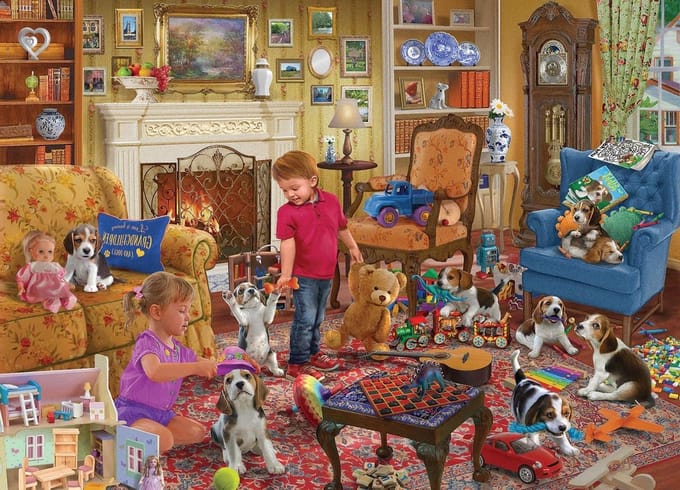 Hondenpuzzel - Jigsaw Puzzel - Ontspanning thuis - 1000 stukjes - 69.85 x 50.17 cm - Multicolor