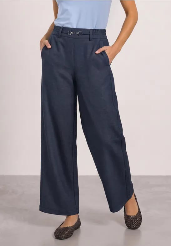 Broek met Straight Leg pijpen en gespdetails