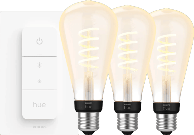 Philips Hue Filament White Ambiance Edison XL 3-pack + dimme