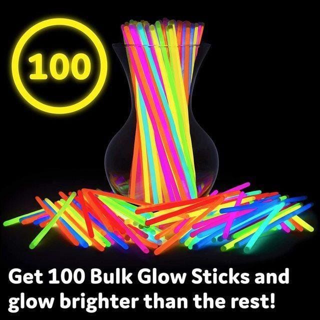 Pak van 100 meerkleurige glowsticks voor feesten met connectoren - YWEI schoon