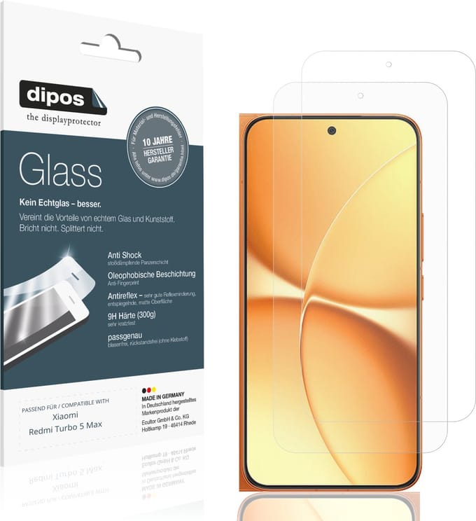 dipos – 2x Matte Pantserfolie geschikt voor Xiaomi Redmi Turbo 5 Max | 9H Screenprotector