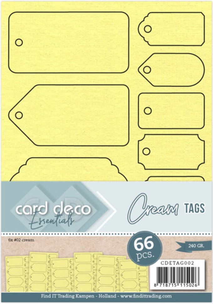 Card Deco Essentials - Tags - Cream