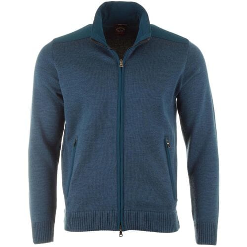 Paul & Shark Vest Soft Merino Zipper Midden Blauw / male