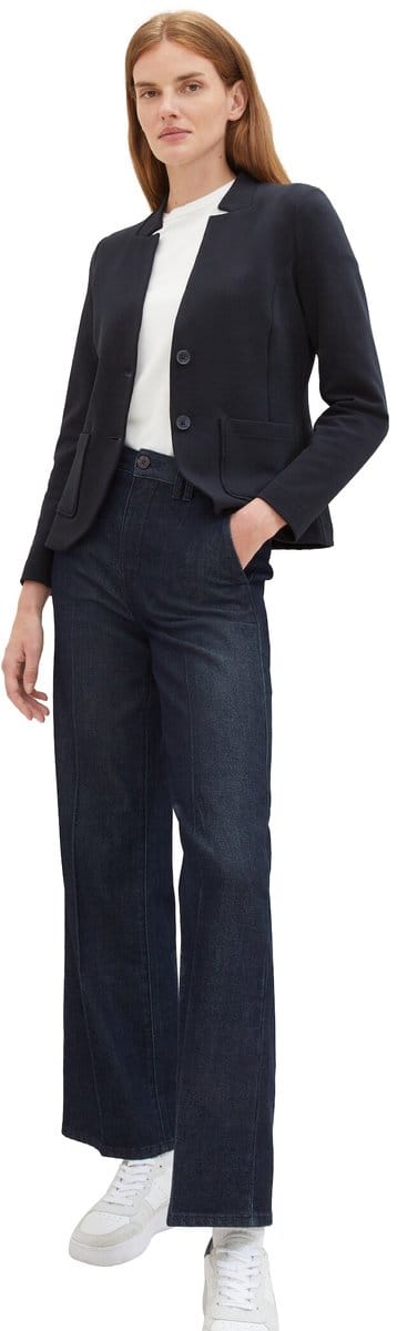 Tom Tailor - Slim fit blazer met ottoman-structuur - Maat L - sky captain blue