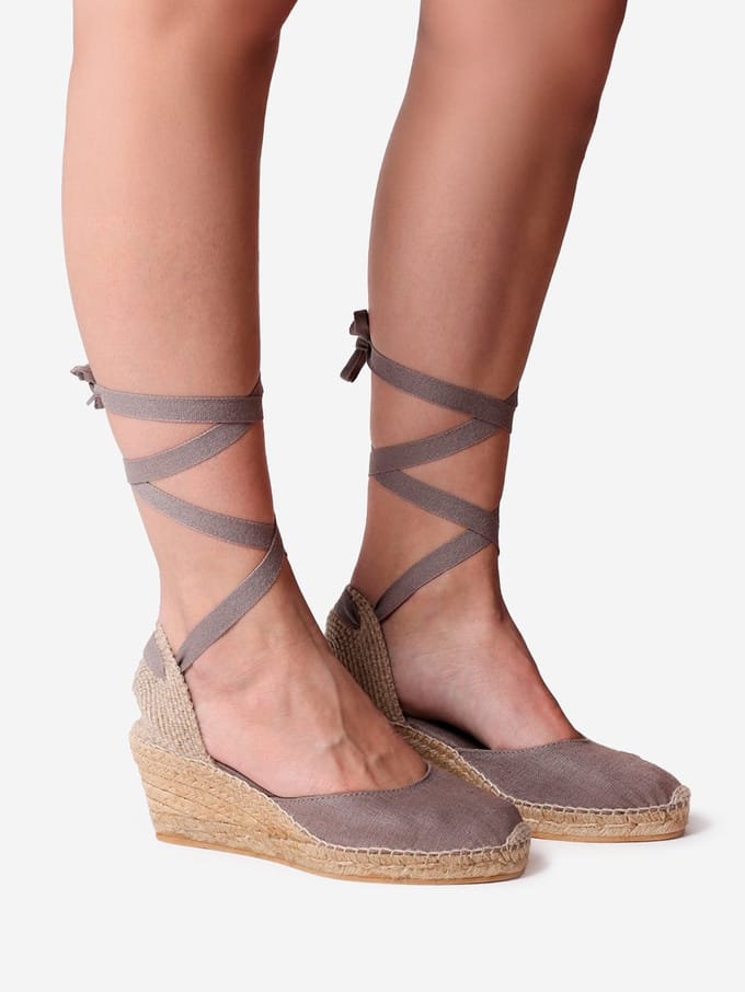 Valenciaanse espadrille met wigvormige zool en nerven | CALONGE
