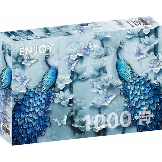 Enjoy Puzzle legpuzzel Blue Peacocks - 1000 stukjes puzzelplezier.