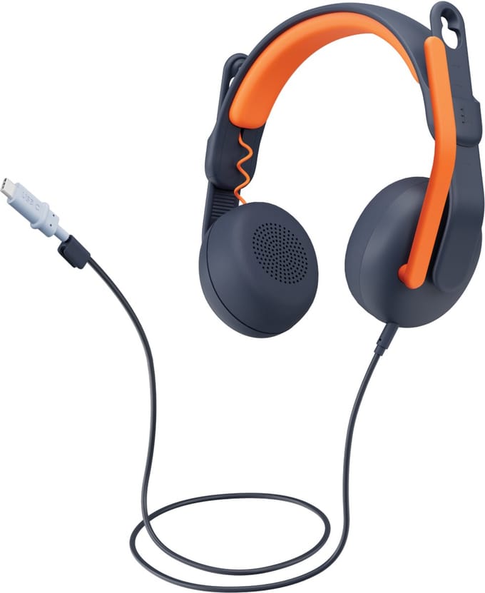 Logitech Zone Learn On Ear Wired Headset for Learners USB-C - headphones with mic - replacement