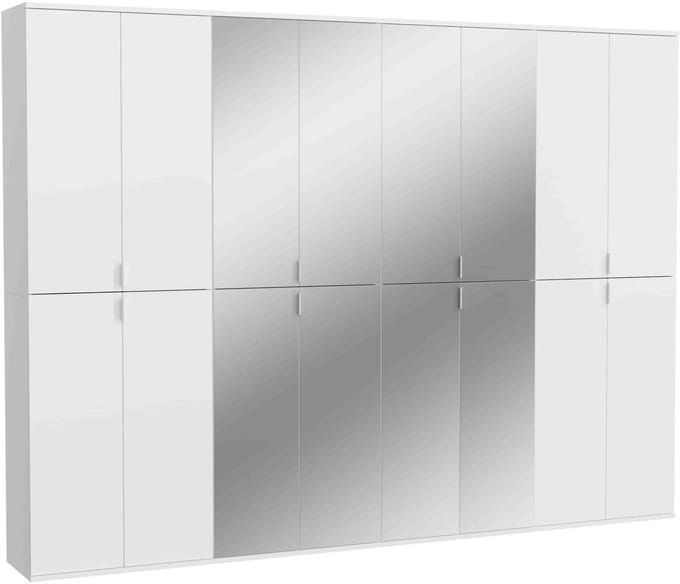 Projectxcombinatie witte hoogglans spiegel - 34x244x193cm
