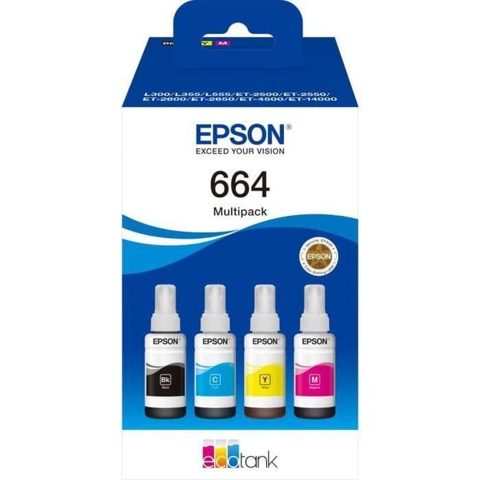 Epson 664 - EcoTank Inktflessen - Multipack - Kleur / Zwart