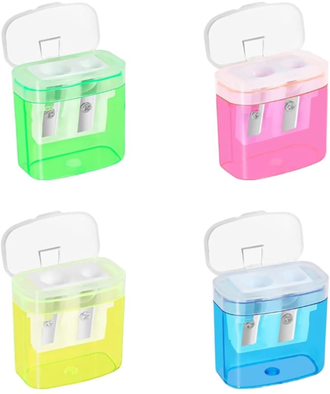 Puntenslijper met tank - dubbele gaten - compacte houder - ideaal voor op school - m-winkel