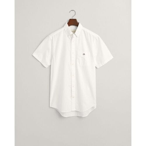 Gant Overhemd Uni Oxford Button Down Short Sleeve Wit / male