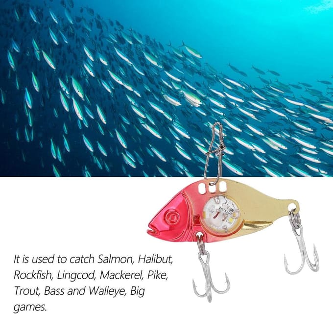 Leurres de pêche sous-marins à LED avec hameçon triple et accessoires beige