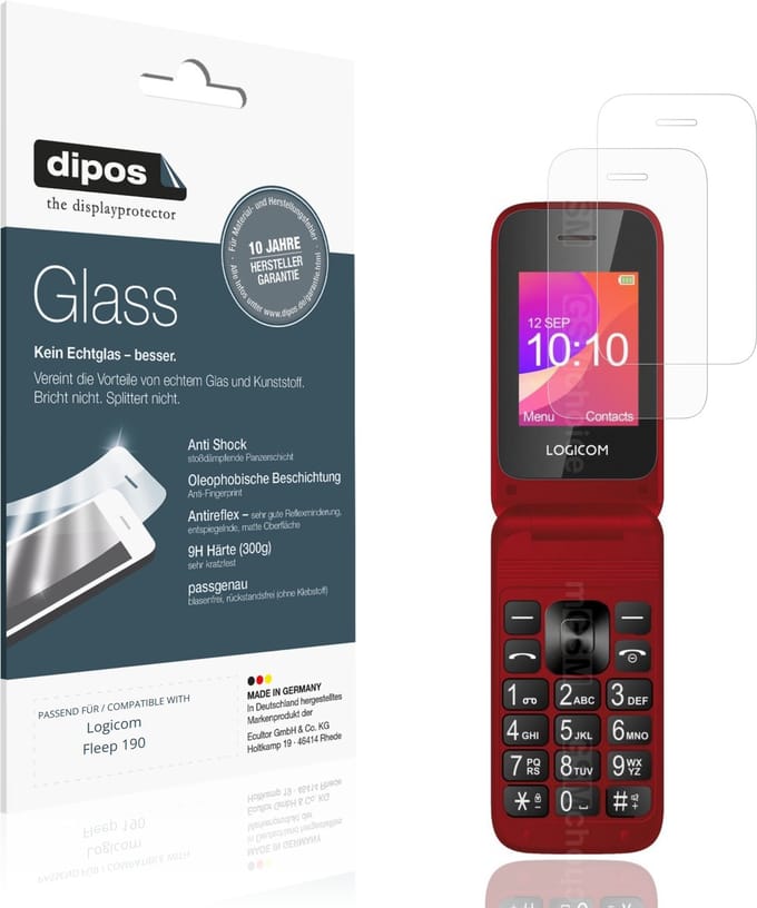 dipos – 2x Matte Pantserfolie geschikt voor Logicom Fleep 190 | 9H Screenprotector