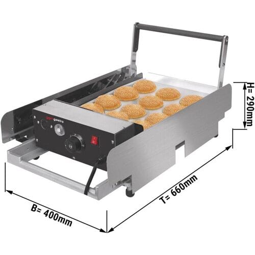 GGM Gastro Elektrischer Hamburgerbrötchen Toaster - 2,2 kW Zilver