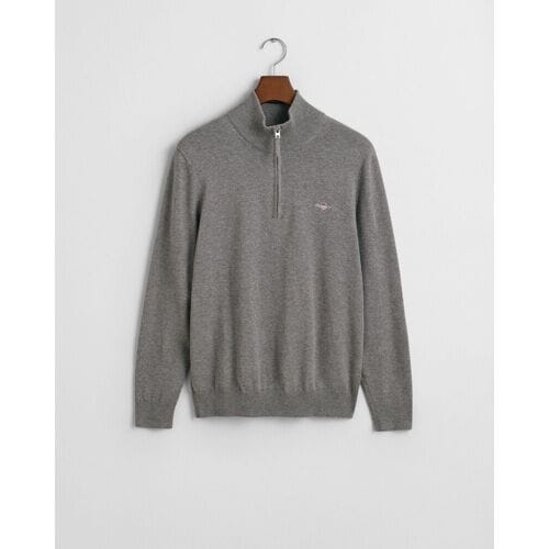 Gant Trui Classic Cotton Half Zip Dark Grey Melange / male