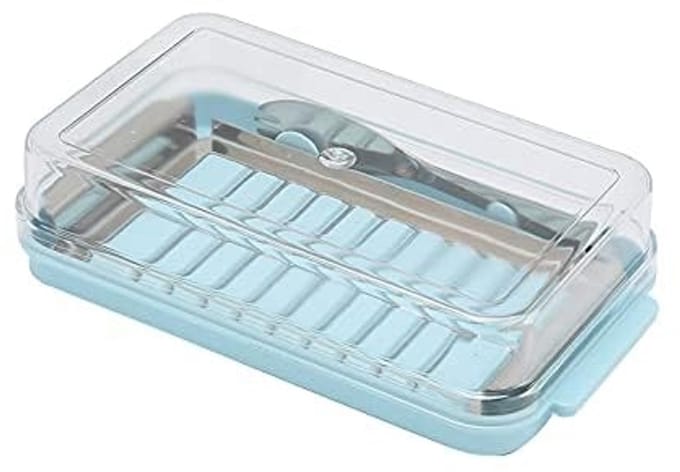 Cosensi- Botersnijdercontainer Roestvrij Staal - Onbreekbare Plastic Deksel - Botermes - Duurzaam - Grote Capaciteit - Glad en Dikte Randen - Boterhouder