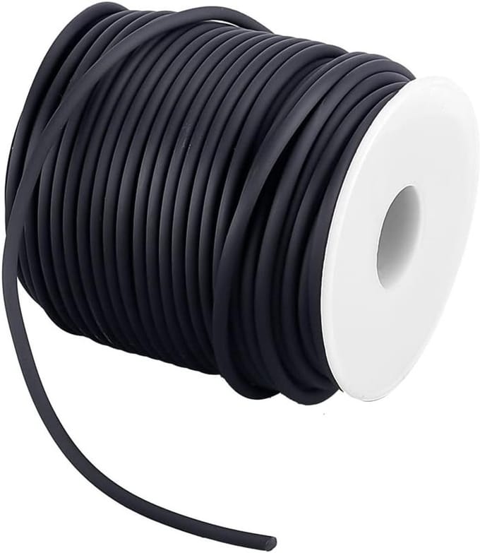 1 Rol van 30m Solid Rubber Cord Plastic Touw voor DIY Creatieve Projecten, 3mm Dikte, Wit Spool van 78mm Hoog en 68mm Breed
