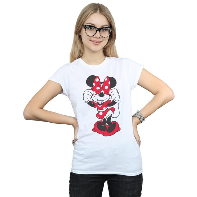 Disney Dames/Dames Minnie Mouse Boogogen Katoenen T-Shirt (Wit)