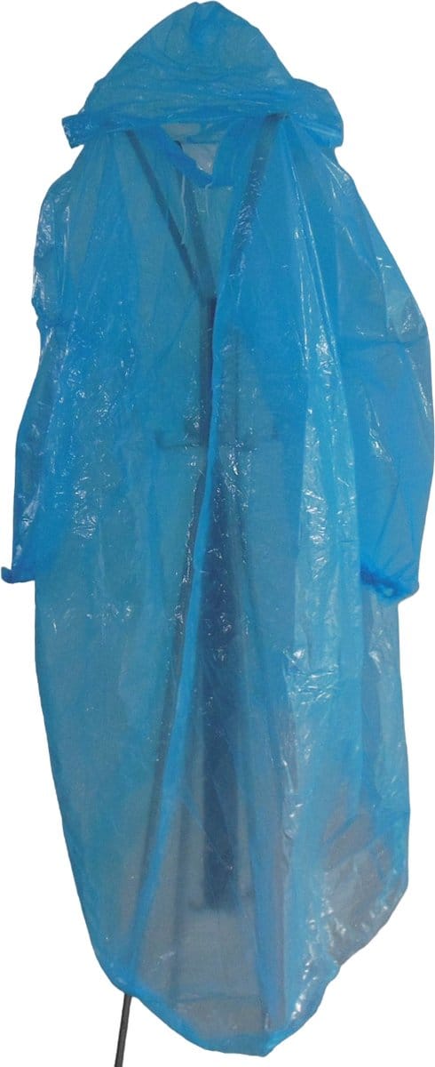Poncho volwassenen blauw