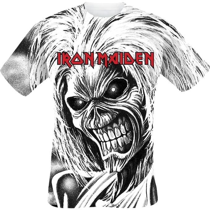 Iron Maiden T-shirt - Killers Allover - S tot XXL - voor Mannen - wit