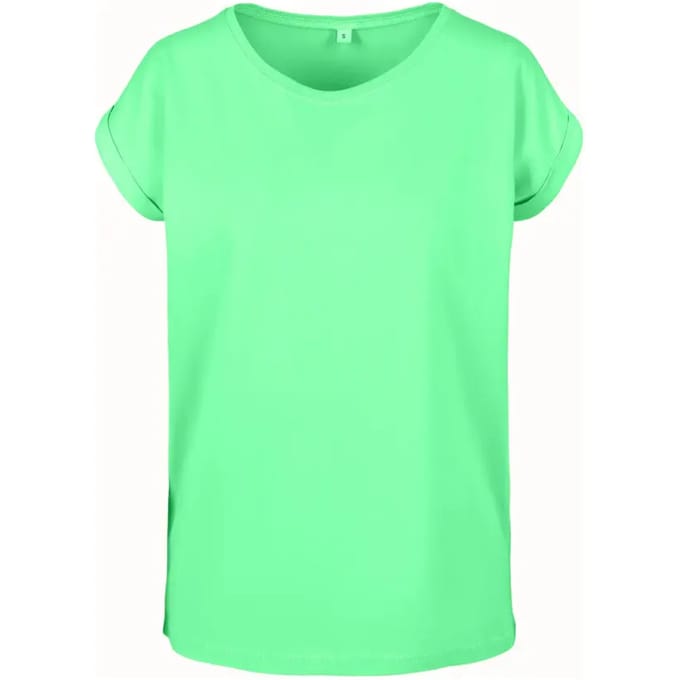 Build Your Brand - Extended Shoulder Dames T-shirt - Neo Mint maat S