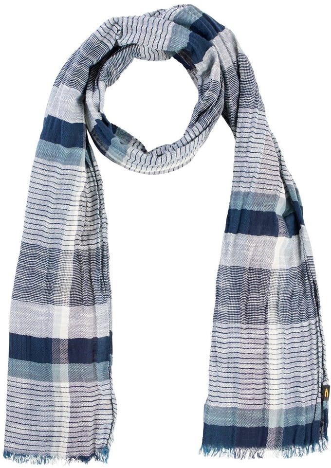 camel active Multicolour geweven sjaal van katoenen twill - Maat - Donkerblauwmenswear-OS