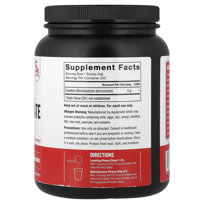 Force Factor, Creatine Monohydraat Poeder, Ongezoet, 1 kg (35,3 oz)