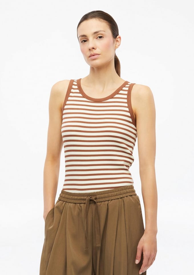 Slim fit tanktop van katoenmix