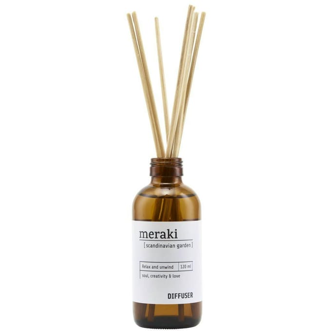 Meraki Diffuser W. 7 Sticks Scandinavian Garden 120 ml + 7 st