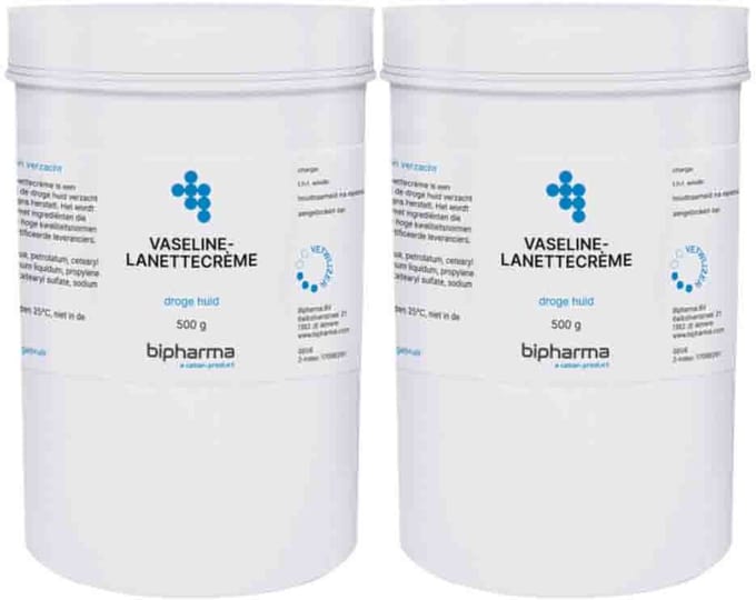 Bipharma Vaseline Lanettecrème - 2 x 500 gr - Voordeelverpakking
