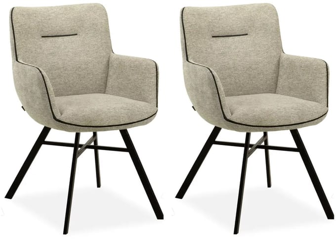 MX Sofa - Eetkamerstoel Maisie - Beige (set van 2 stoelen)