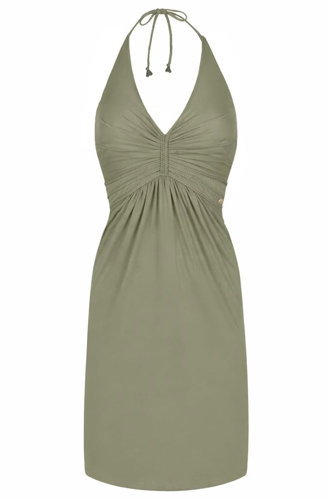 Chic by Lirette - Korte halter jurk Natural - Zeegroen - L