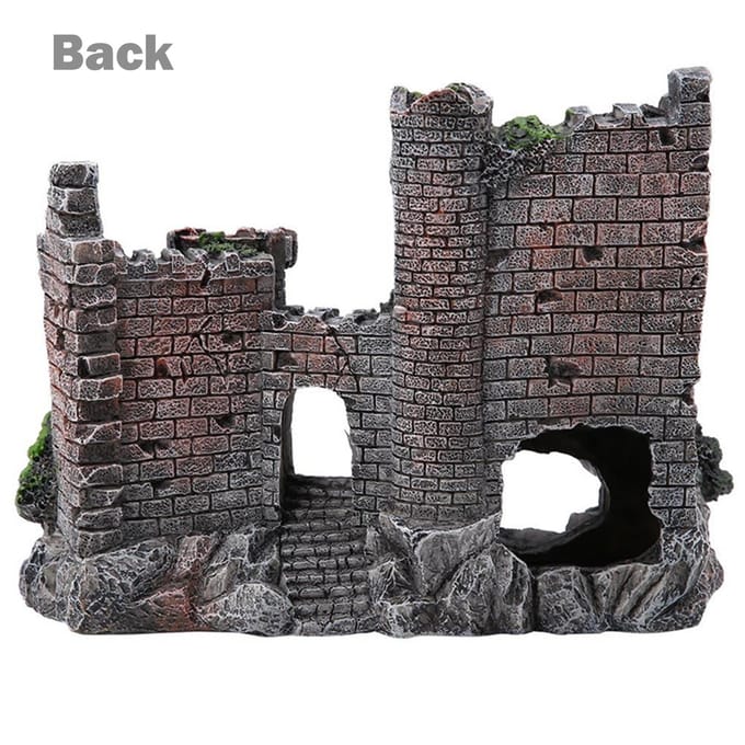 Hars Aquarium Oud Kasteel Decoratie Aquarium Tank Cavern Architectuur Decoratie Layout en gray
