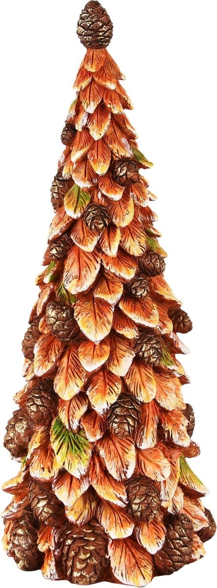 Dekoratief | Herfstboompje m/dennenappels, resina, 13x13x31cm | A245903