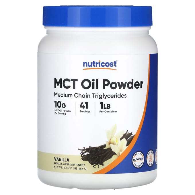 Nutricost, Poudre d'huile MCT, Vanille, 16 oz (454 g)