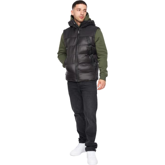 Crosshatch Heren Craystore Hooded Gilet (Zwart)