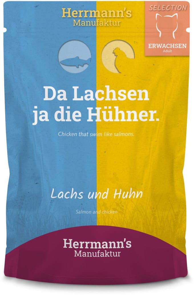 Herrmann's Selection kat Zalm met kip 100 gr. - per 20 stuks