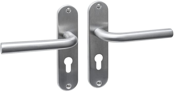 Intersteel Deurkruk Luzern basic op schild ovaal 185x41mm profielcilindergat 55mm rvs