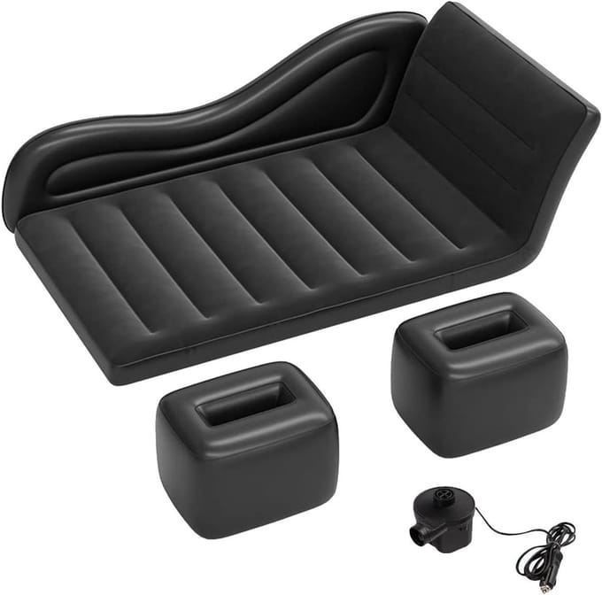 Auto Luchtbed - Opblaasbaar Matras - Reizen en Camping - Ingebouwde Pomp - 135 x 85 cm - Zwart